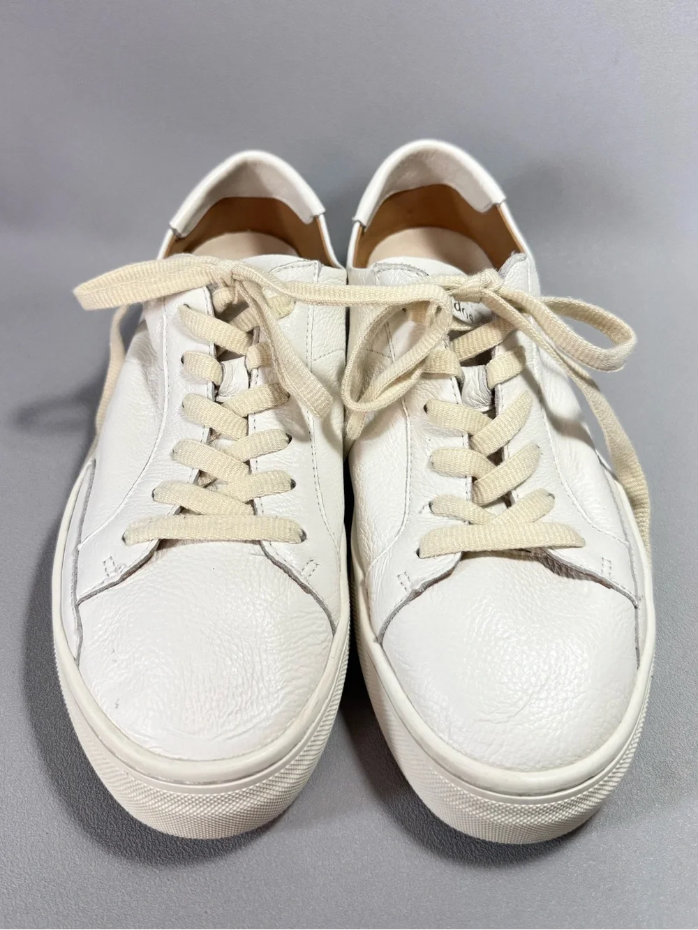 Soludos Ibiza White Leather Casual Lace-Up Platform Sneakers